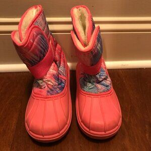 Childrens Place-Lined Rubber Bottom Girls Tie- Dye Snow Boots Size 2